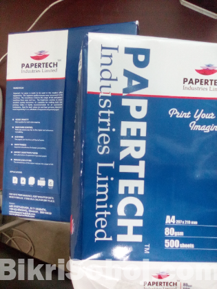 Papertech 80 GSM Paper ২ রিম ইনটেক আছে, খোলা হয়নি।